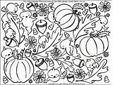 Coloring Fall Pages Autumn Printable Collage Sheets Color Themed Adults Disney College Kids Students Flowers Sheet Pumpkin Basketball Clipart Colouring sketch template
