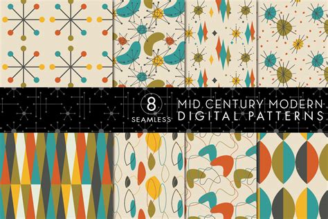 seamless mid century modern patterns graphic  eyestigmatic design