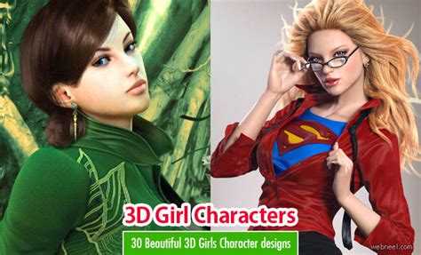 30 beautiful 3d girls character designs and models webneel