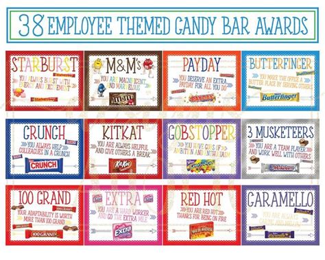 employee candy bar awards candy bar award certificates etsy