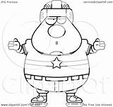 Hockey Chubby Shrugging Careless Player Man Clipart Cartoon Cory Thoman Outlined Coloring Vector sketch template