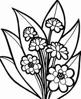 Coloring Flower Plants Blossom Beautiful Blooming Flowers Color Kids sketch template