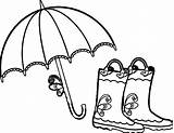 April Coloring Umbrella Pages Boots Showers Print Wecoloringpage Getdrawings sketch template