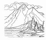 Mountain Coloring Mountains Drawing Scene Printable Getdrawings sketch template