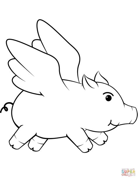flying pig coloring page  printable coloring pages