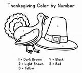 Thanksgiving Printable Coloring Color Number Pages Worksheets Activity Printablee Turkey Via sketch template