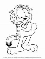 Garfield Draw Step Drawing Cartoon Tutorial Drawings Coloring Pages Kids Drawingtutorials101 Make Choose Board Doodle Tutorials Learn sketch template