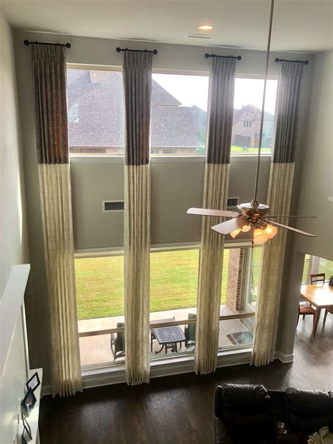 custom  drapes curtains  high ceiling window design window treatments living room