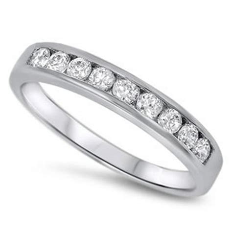 Sac Silver Choose Your Color Clear Cz Polished Stacking Ring New 925