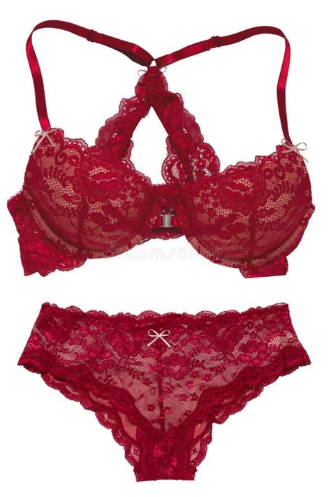 Bra And Panties Isolated Close Up Of A Beautiful Feminine Stylish Red