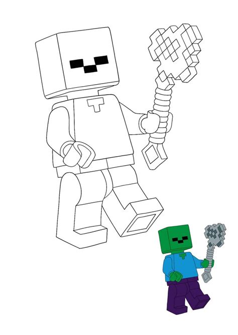 minecraft lego zombie coloring pages   coloring sheets