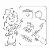 Coloring First Medical Aid Euipment Kit Aids Detailed Sheet Kids High sketch template