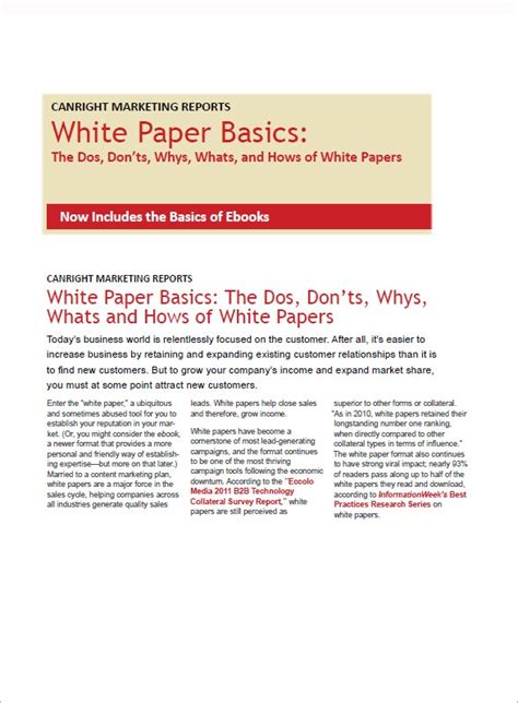 sample white paper template printable templates