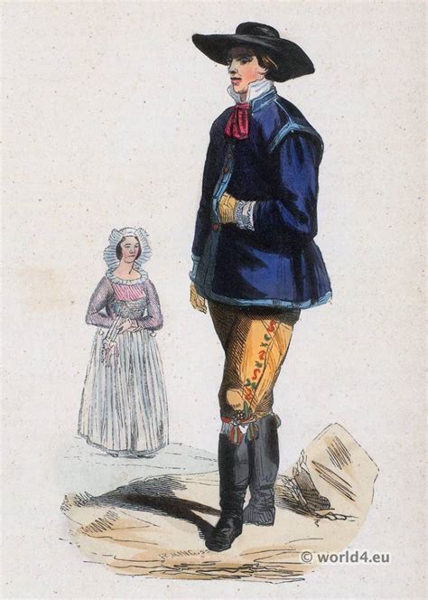 Traditional Sweden National Costumes 1843