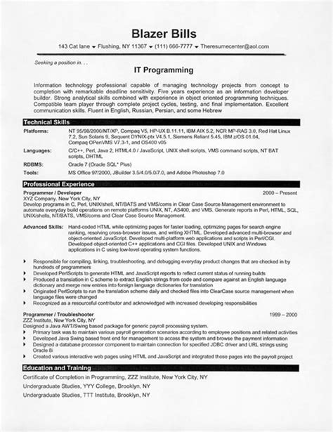 computer programmer resume