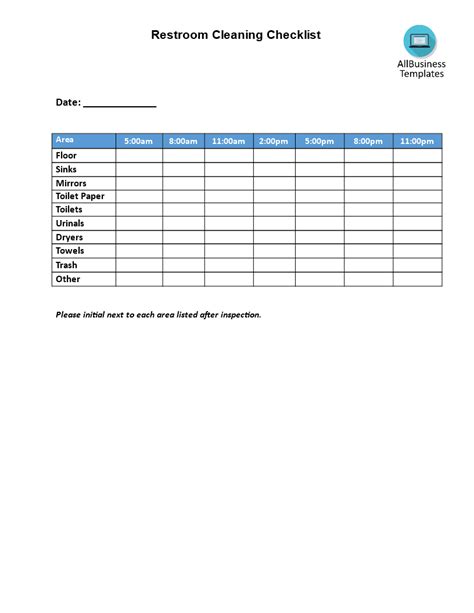 restaurant restroom cleaning template restroom cleaning checklist