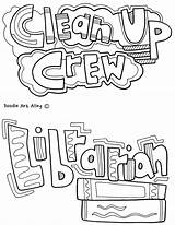 Jobs Classroom Coloring Printables Doodles Class Pages Classroomdoodles Chart Cleanup Librarian Crew Choose Board sketch template