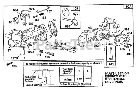 briggs stratton    briggs stratton horizontal engine mech gov carburetor assy