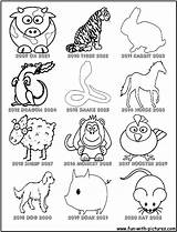 Chinese Coloring Zodiac Pages Year Animals Horoscope Kids Printable China Animal Getdrawings Flag Color Sheets Getcolorings Drawing Popular Culture Print sketch template