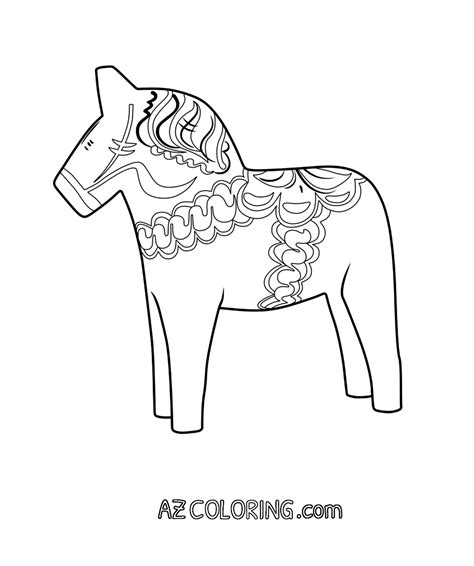 dala horse coloring page coloring home