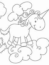 Unicorn Coloring Pages Clouds Flying Above Kids Coloriage Licorne Animals Library Clipart Printable Imprimer Popular sketch template