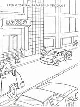 Para Colorear Calles Coloring Careful Dibujos Pages Leaving Vehicle When Az sketch template