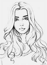 Drawing Sketches Girl Drawings Draw Coloring Face Realistic Pages Cute Girls Cool Hair Sketch People Dibujos Beautiful 3d Pencil Anime sketch template