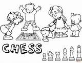 Chess Playing Pieces Szachy Catur Scacchi Domain Ajedrez Kolorowanka Bermain Pezzi Kartun sketch template