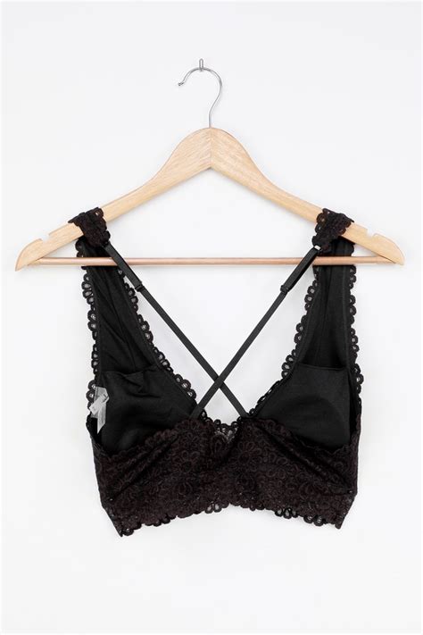 Black Lace Bralette Padded Bralette Sexy Floral Lace Bra Lulus