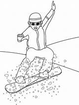 Snowboarding Snowboard Colouring sketch template