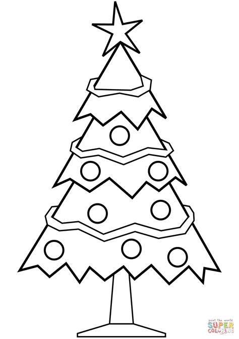 simple christmas tree coloring page  printable coloring pages
