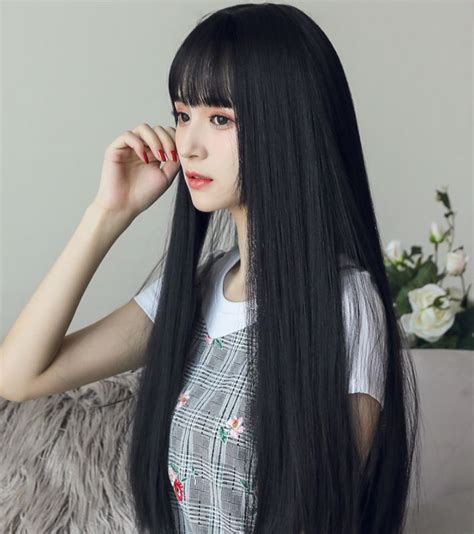 black long straight wig yv42043 long straight black hair long hair