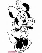 Minnie Mouse Coloring Pages Cute Disney Clip Mickey Disneyclips Cartoon Gif Mini 1263 Funstuff sketch template