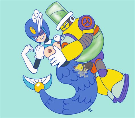 Rule 34 Aqua Man Mega Man Blush Breasts Cum Mega Man