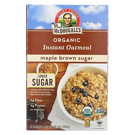 dr mcdougalls  foods organic instant oatmeal light maple brown sugar  ounce pack