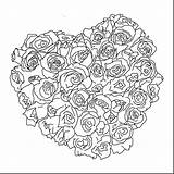 Coloring Flowers Pages Hearts Via sketch template