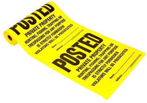 hy ko products tsr  posted private property tyvek sign roll    yellow  pieces