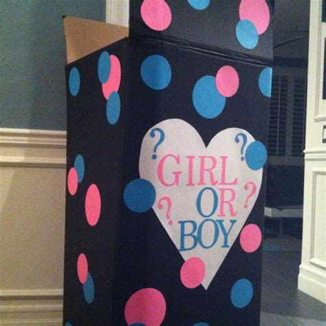 Gender Reveal Box Fill With Blue Or Pink Balloons And The