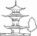 Pagoda Pintar Pagodas sketch template
