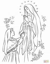 Lourdes Nossa Senhora Fatima Maryja Virgen Fatimska Kolorowanka Supercoloring Dame Notre Druku Nostra Signora Bernadette Confinement Incantevole Objawienia Matki Disegnare sketch template