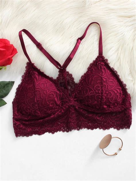 floral lace bralette shein sheinside floral lace bralette lace