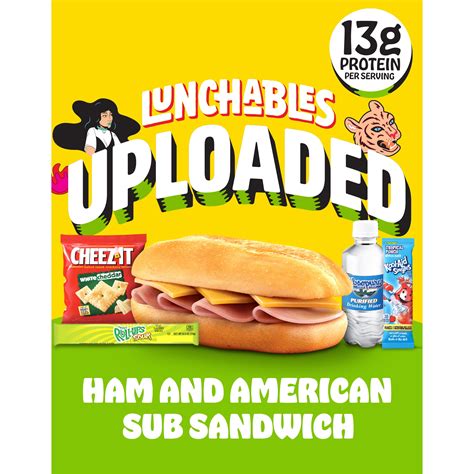 lunchables uploaded ham and american sub sandwich with white cheddar