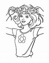Coloring Pages Barbie Hair Printable Girls Flowers Crazy Kids Colouring Print Color Princess African Flower Gopdebates Disney Popular Cartoon Coloringhome sketch template