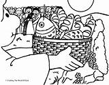 Feeds Feeding Loaves Colorear Alimenta Multitud Inmultirea Pestilor Colorat Sheet Thousand Fishes Planse Multitude Iisus Manualidades Fed Biblicas Biblia Jesús sketch template