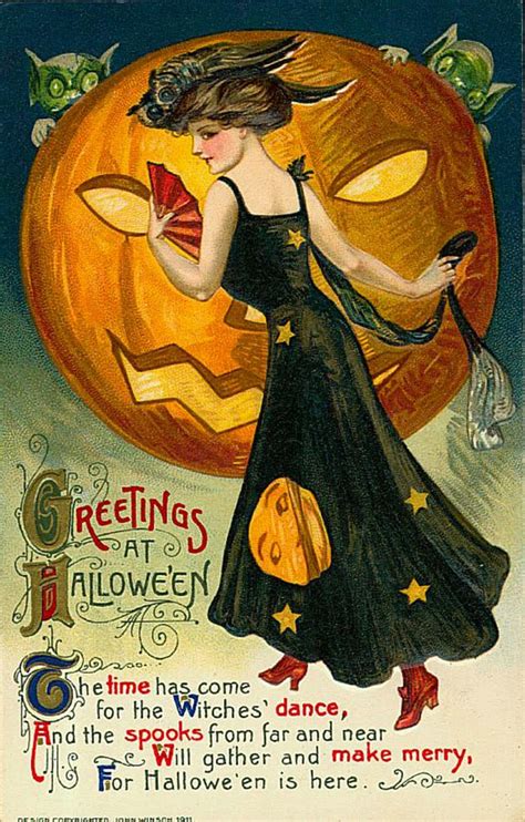 collection   strange  creepy vintage halloween postcards