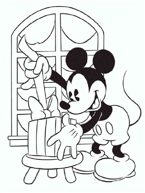 mickey mouse christmas printable coloring pages