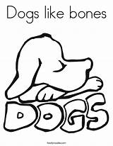 Coloring Dogs Dog Bones Bone Popular Twistynoodle Cursive Built California Usa Noodle sketch template