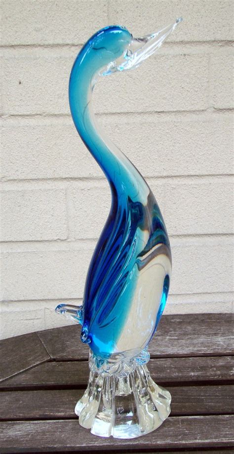 Murano Glass Bird Decor Blue Bird Glass Bird Italian Glass