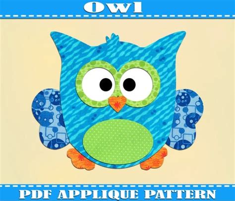 owl applique pattern template owls   adornablepatterns