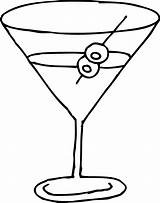 Martini Coloring Glass sketch template
